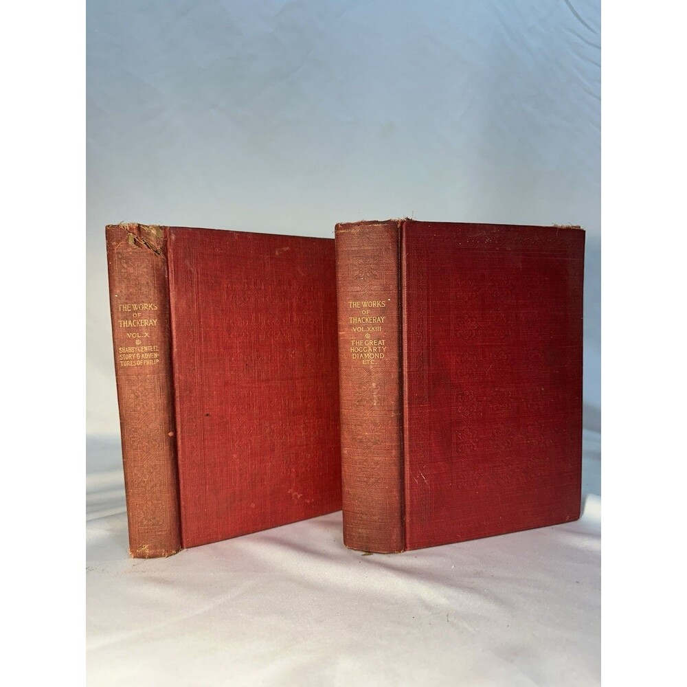 1900 Works of Thackeray Vol X & XXIII Red Cloth Illustrated PF Collier HC Set